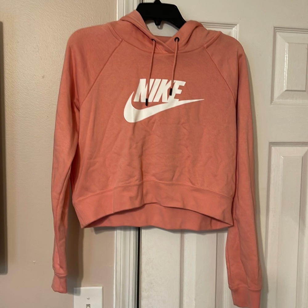 Pink Nike crop hoodie